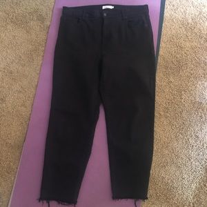Carly Jean Los Angeles. Black Chrissy jeans, raw hem size 1x